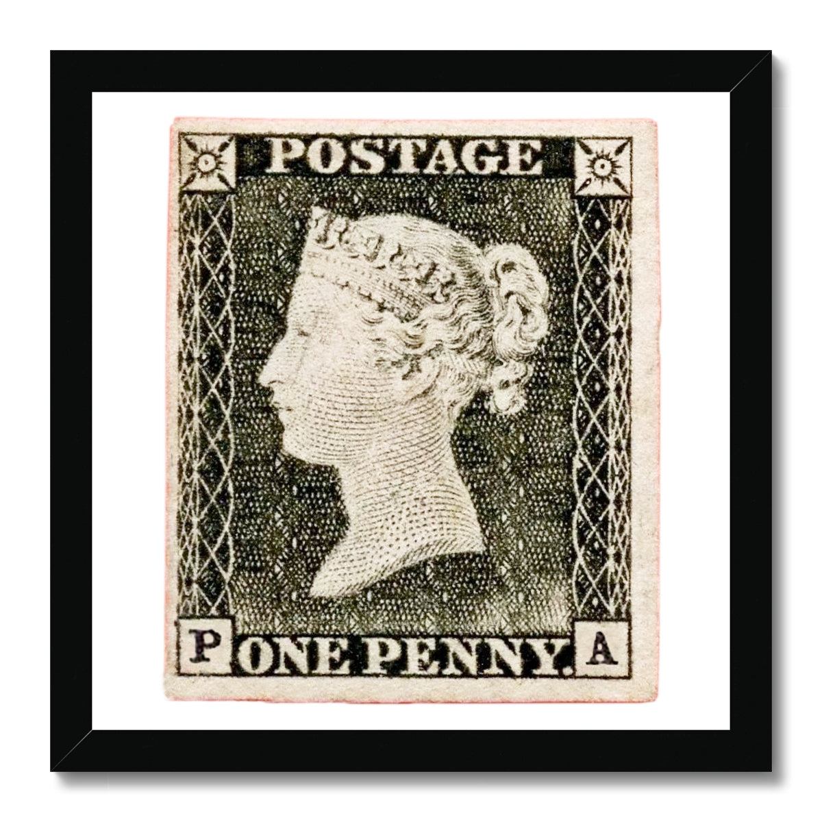 UK Penny Black Framed Print