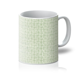 Wavy Green Box Pattern Mug