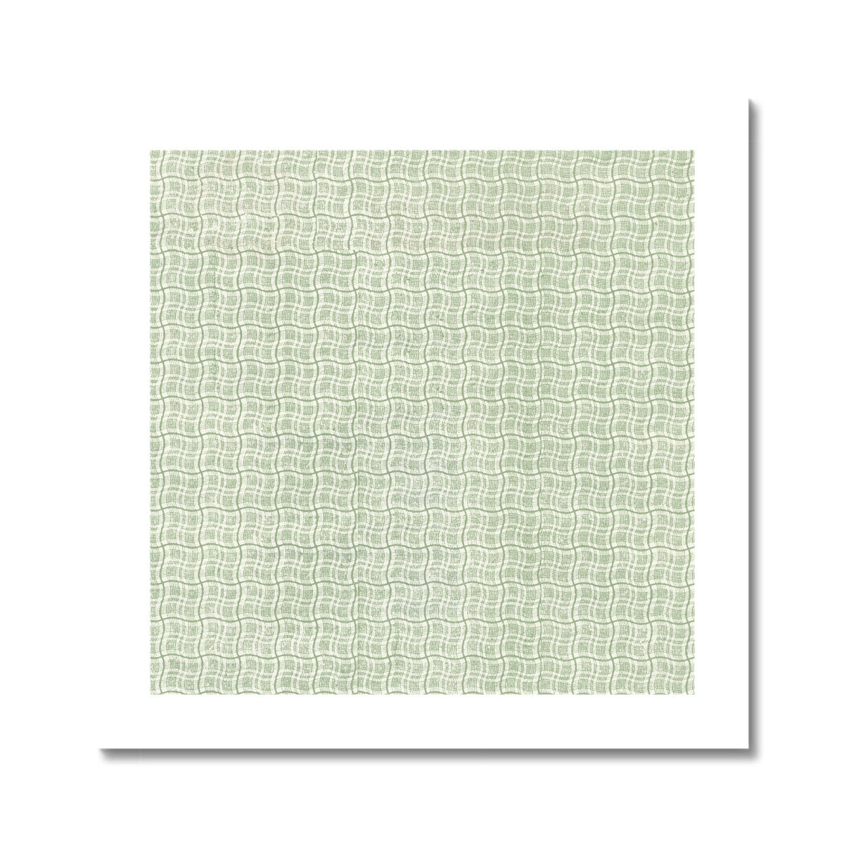 Wavy Green Box Pattern Fine Art Print