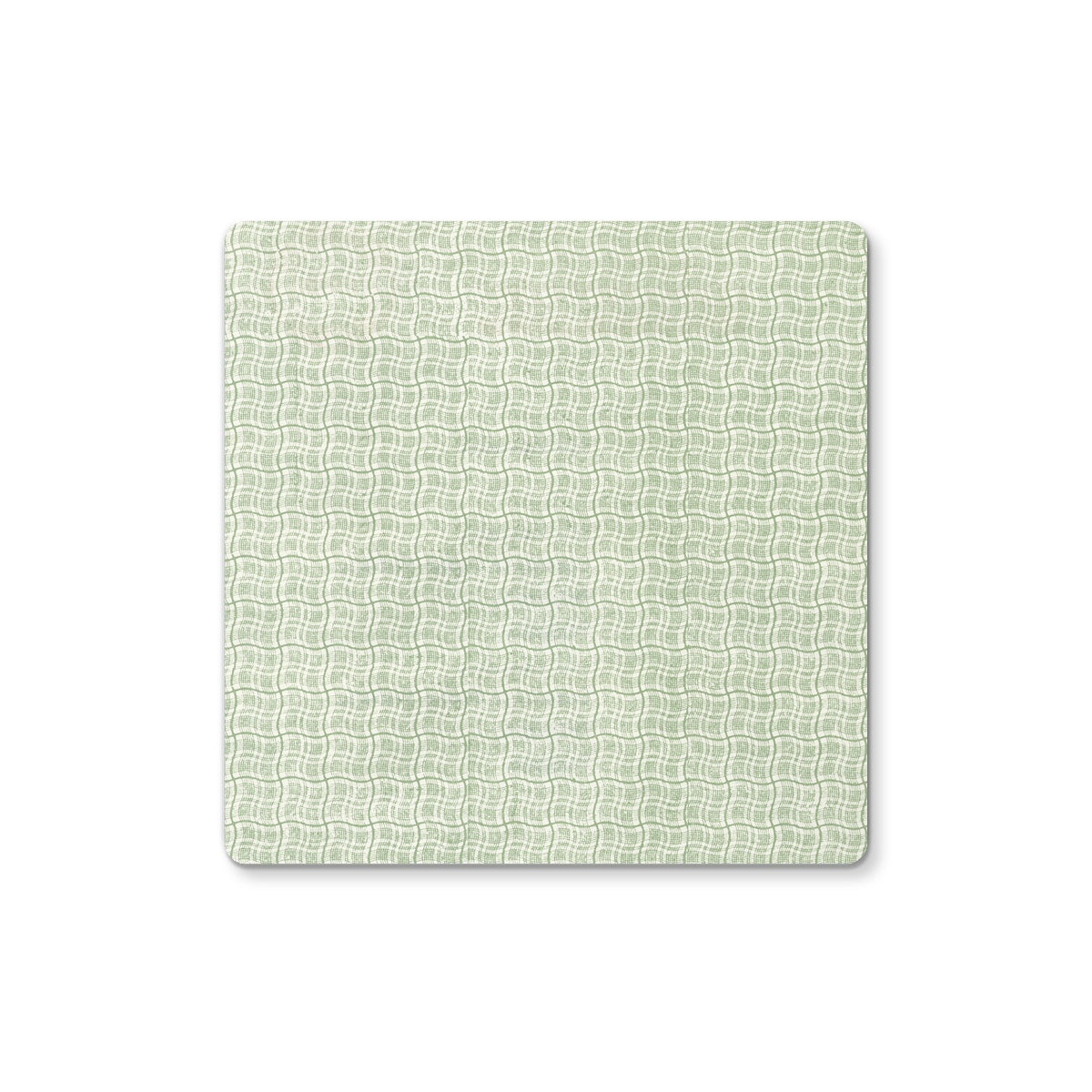 Wavy Green Box Pattern Coaster