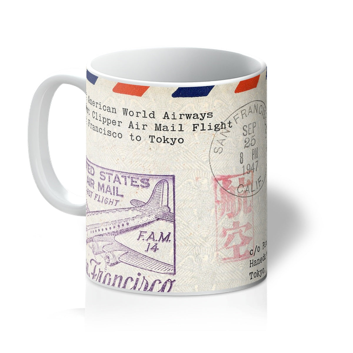 USA Airmail San Fransisco to Tokyo 1947 Mug