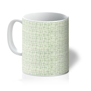 Wavy Green Box Pattern Mug