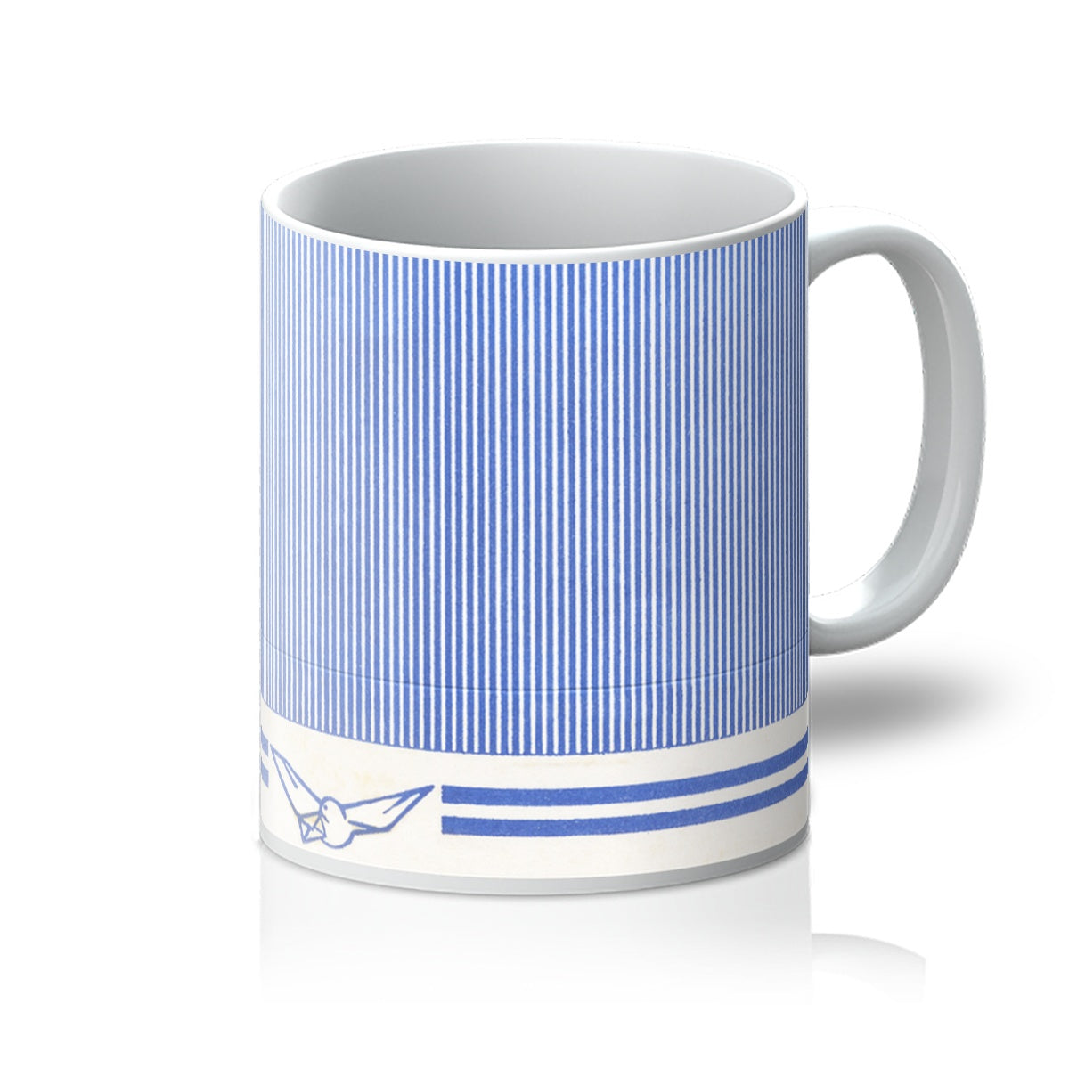 Blue Line with Dove Pattern Mug