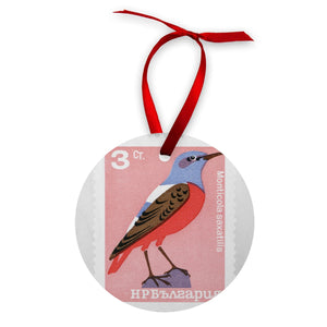 Bulgaria Monticola Bird Wood Ornament