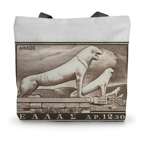 Greece Delos Ruins Canvas Tote Bag