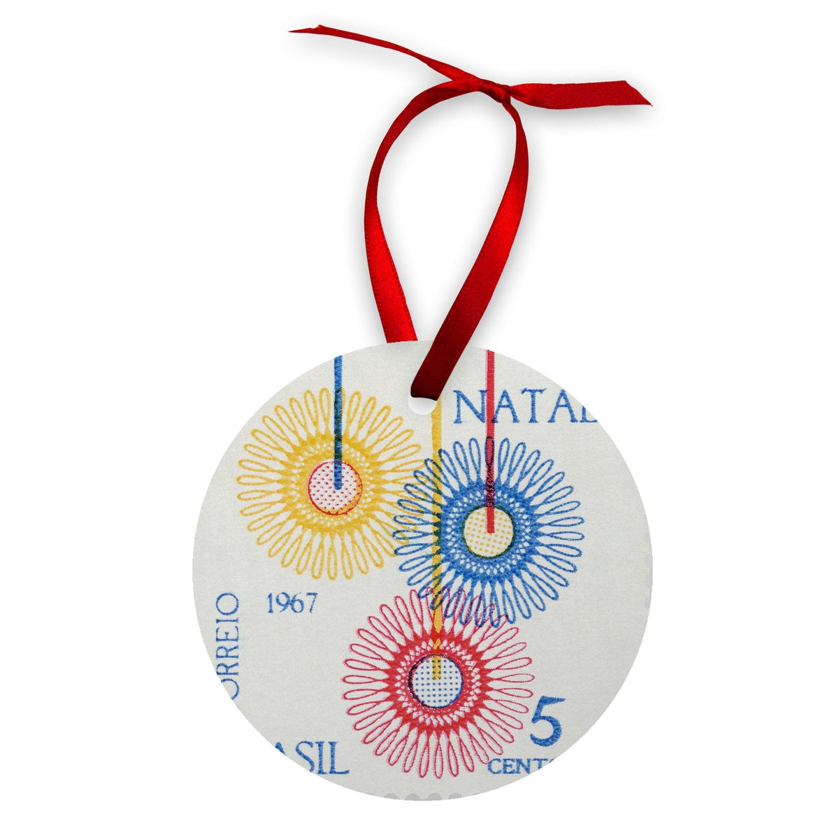 Brazil Natal 1967 Wood Ornament