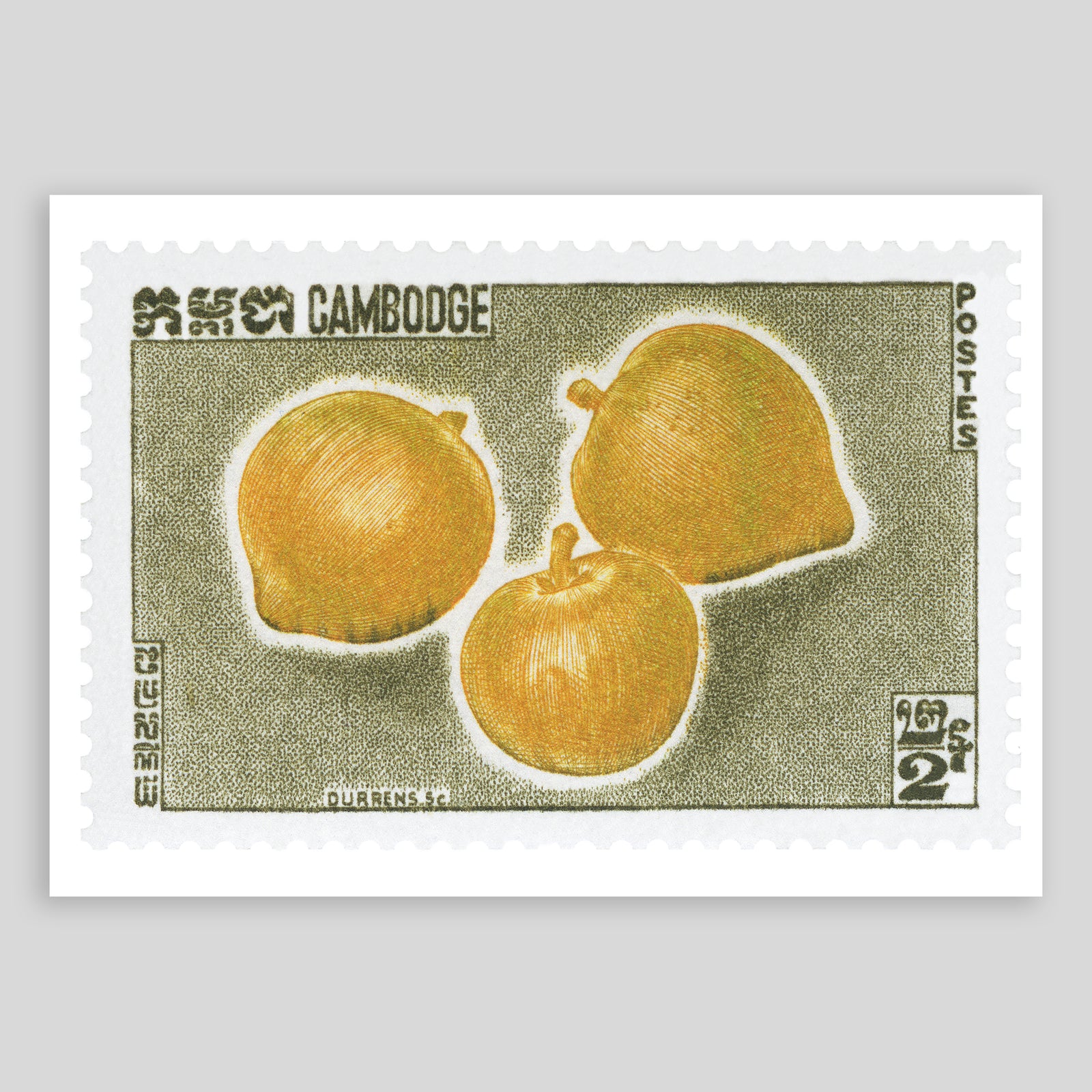 Cambodia Durrens Orange Fine Art Print