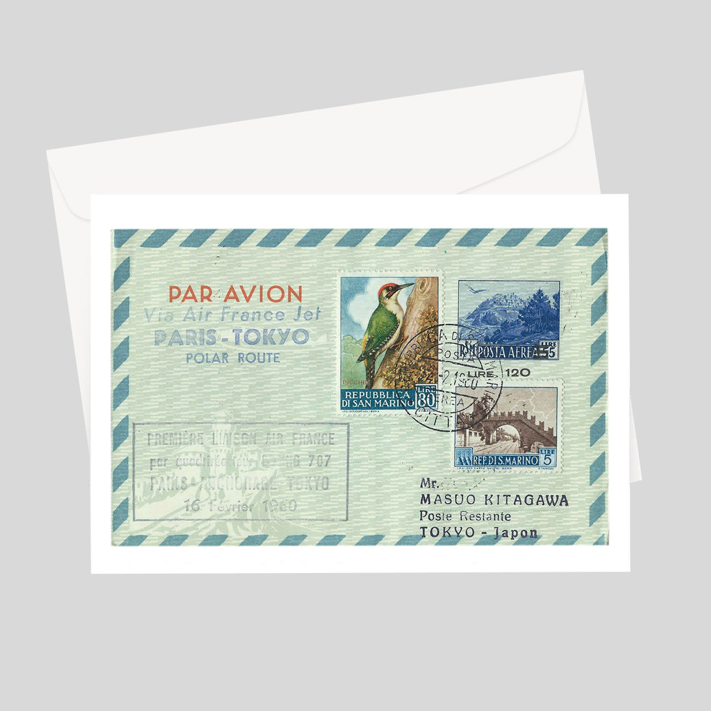 San Marino to Tokyo Envelope Greeting Card