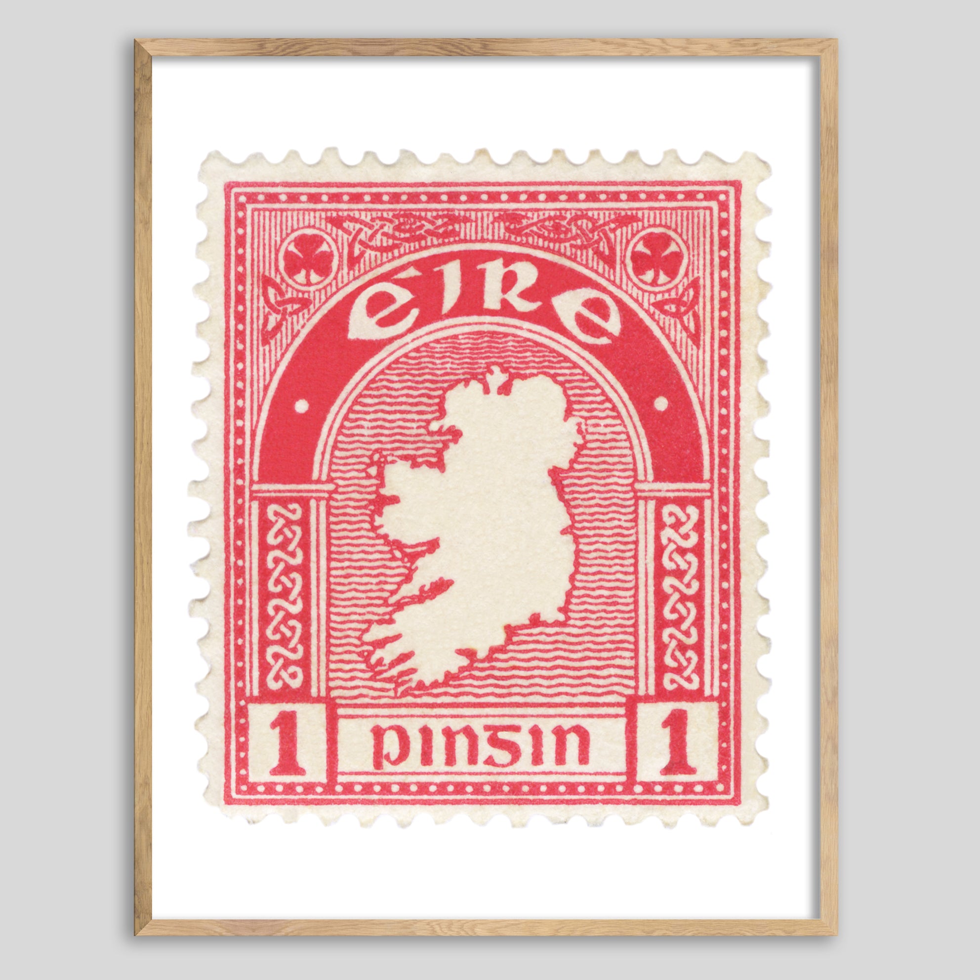 Ireland Map Red Framed Print