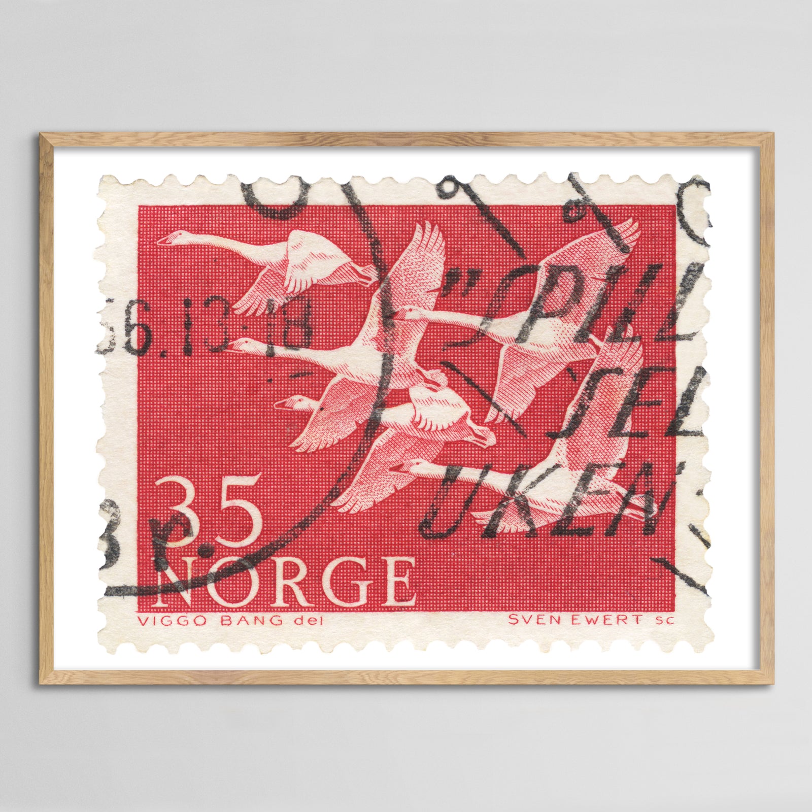 Norway Geese Post-Marked Framed Print