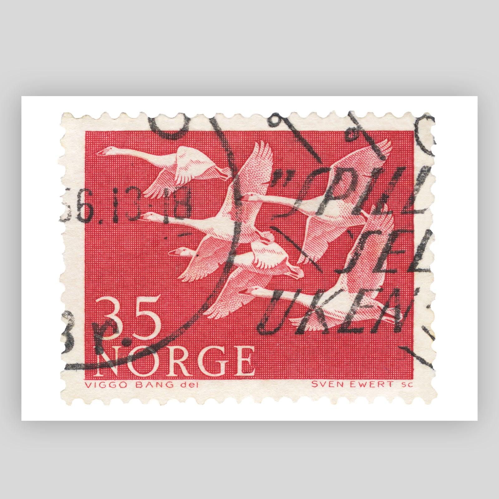 Norway Geese Post-Marked Fine Art Print