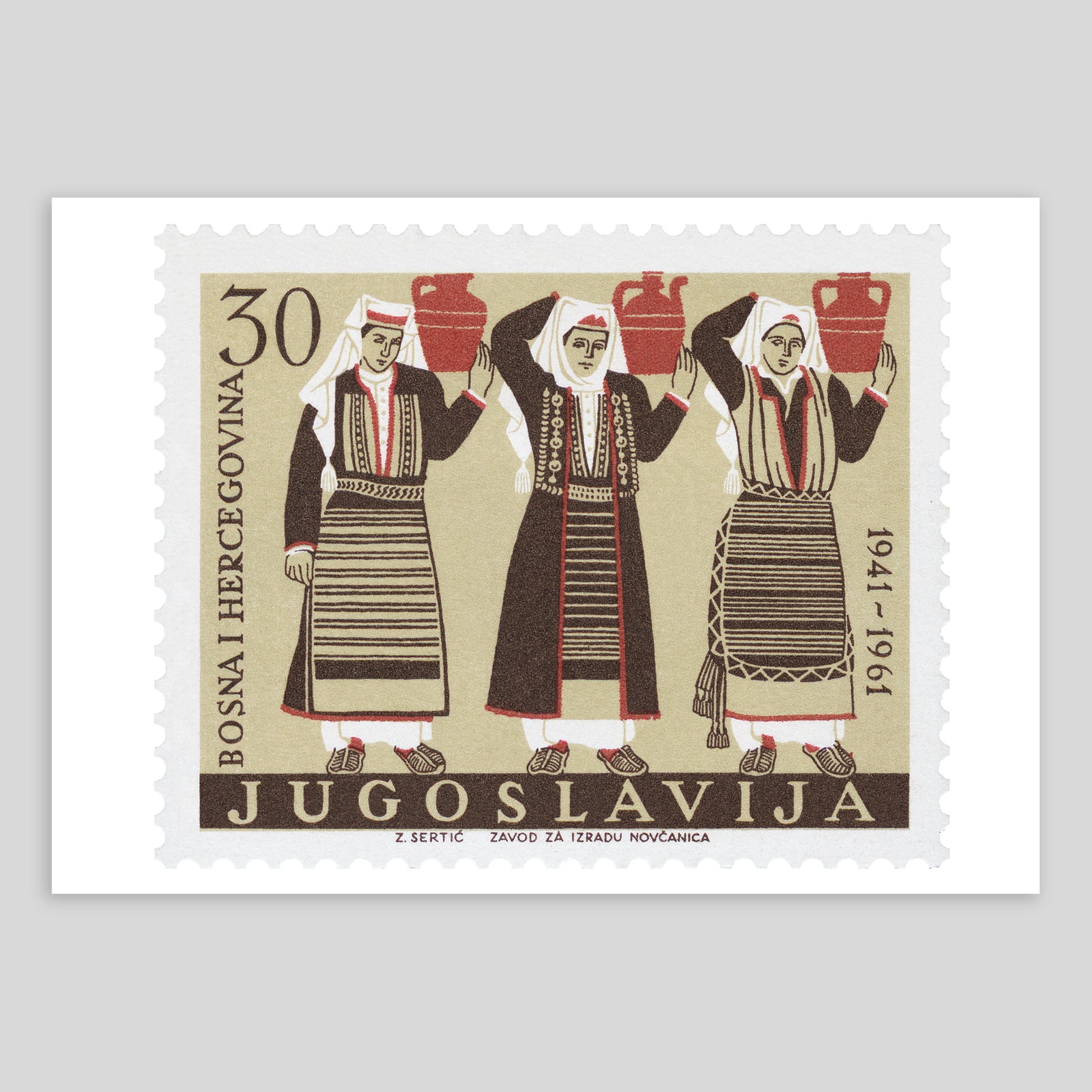 Yugoslavia Bosnian Costumes Fine Art Print