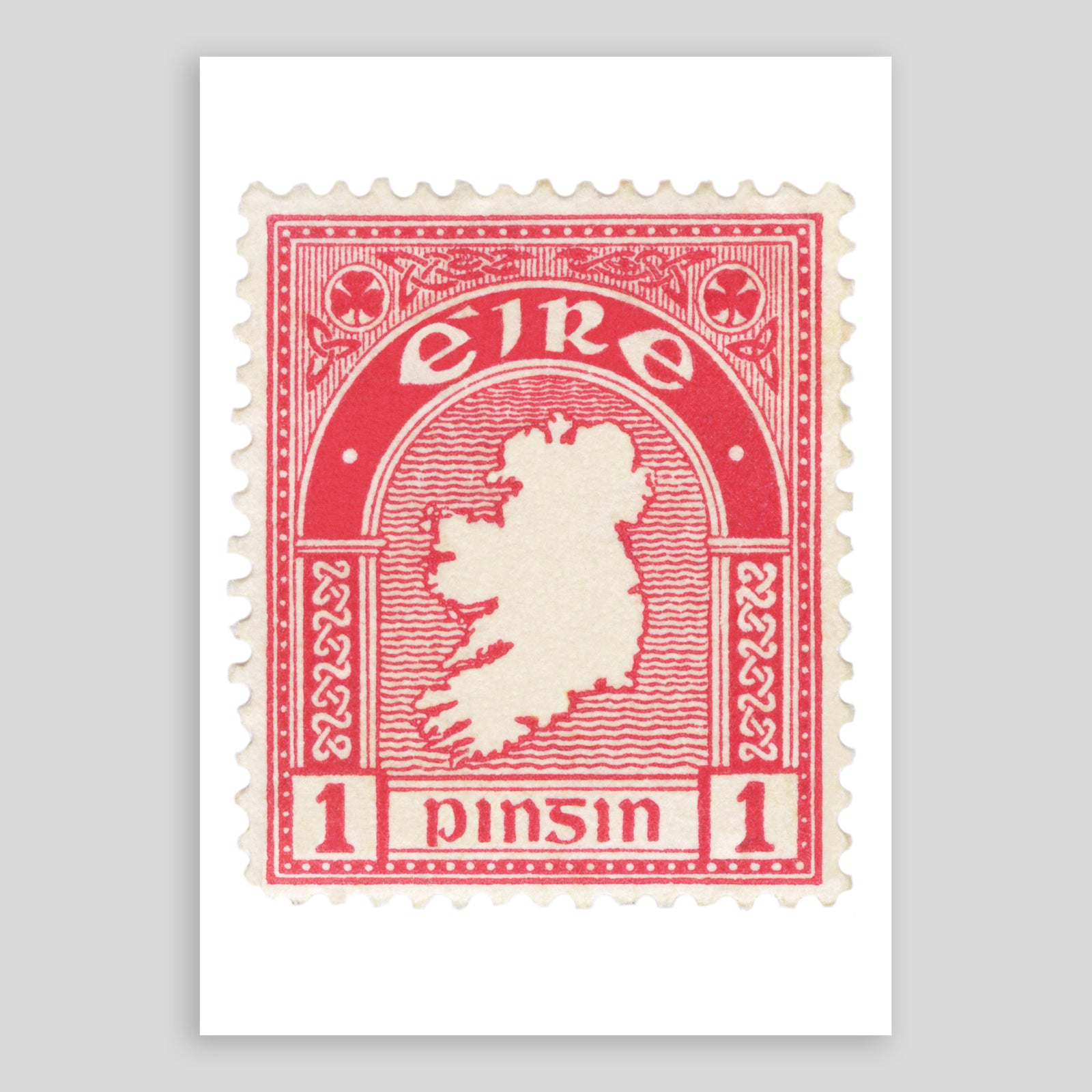 Ireland Map Red Fine Art Print