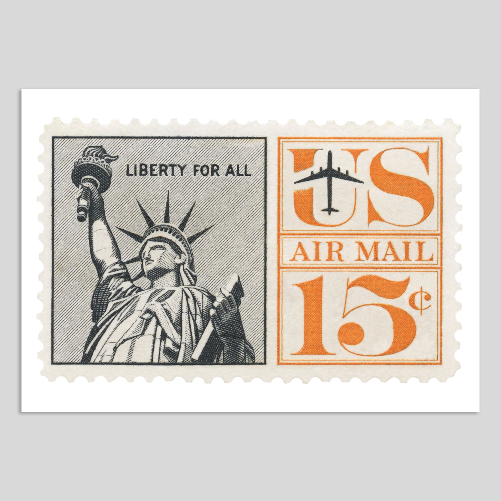 USA Liberty Airmail 15c Fine Art Print