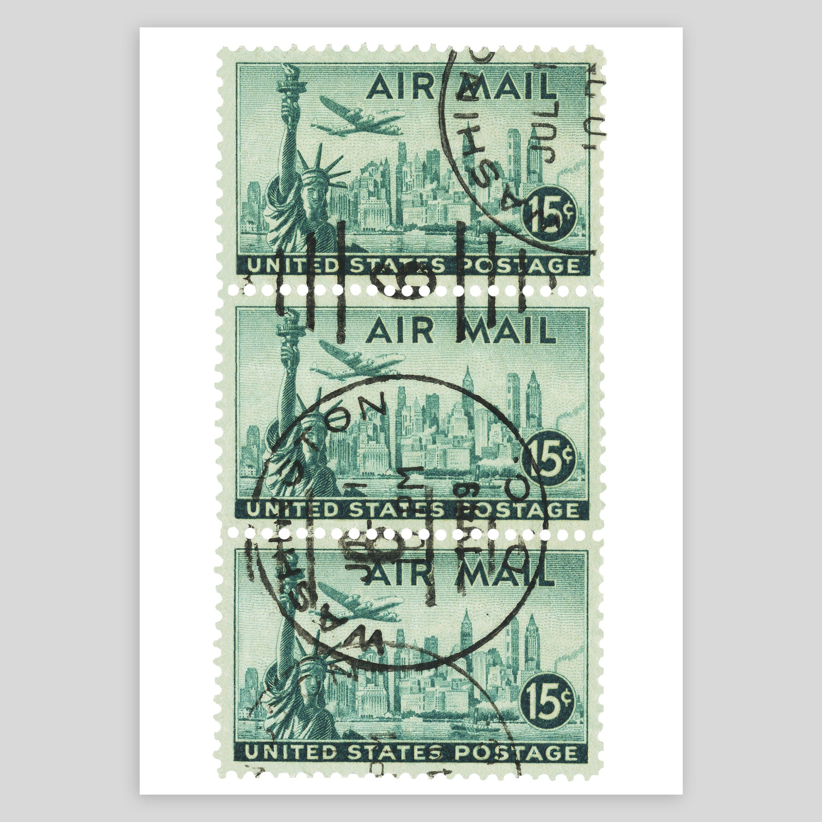 USA New York Airmail (Postmarked) Fine Art Print