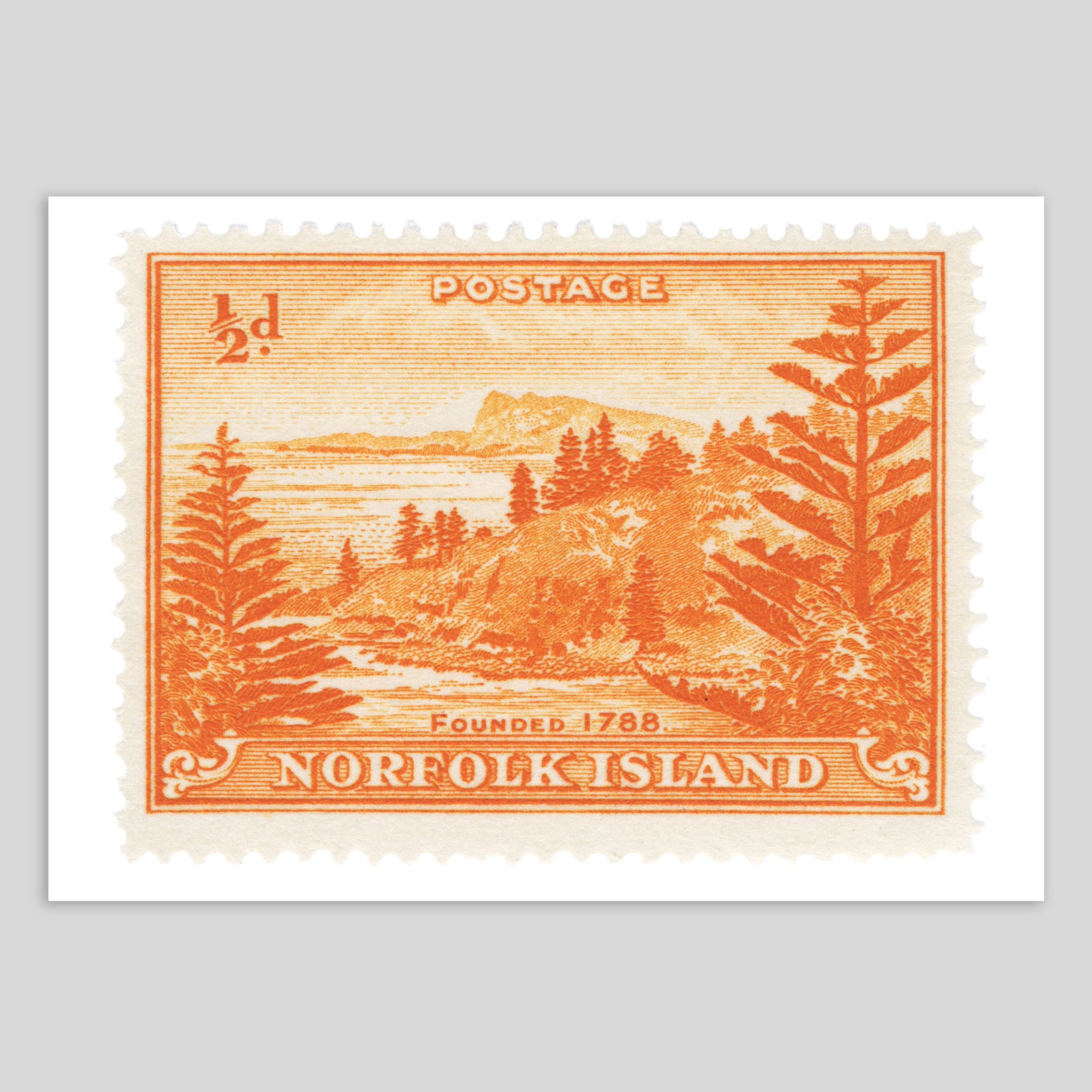 Norfolk Island 1/2d Orange Fine Art Print