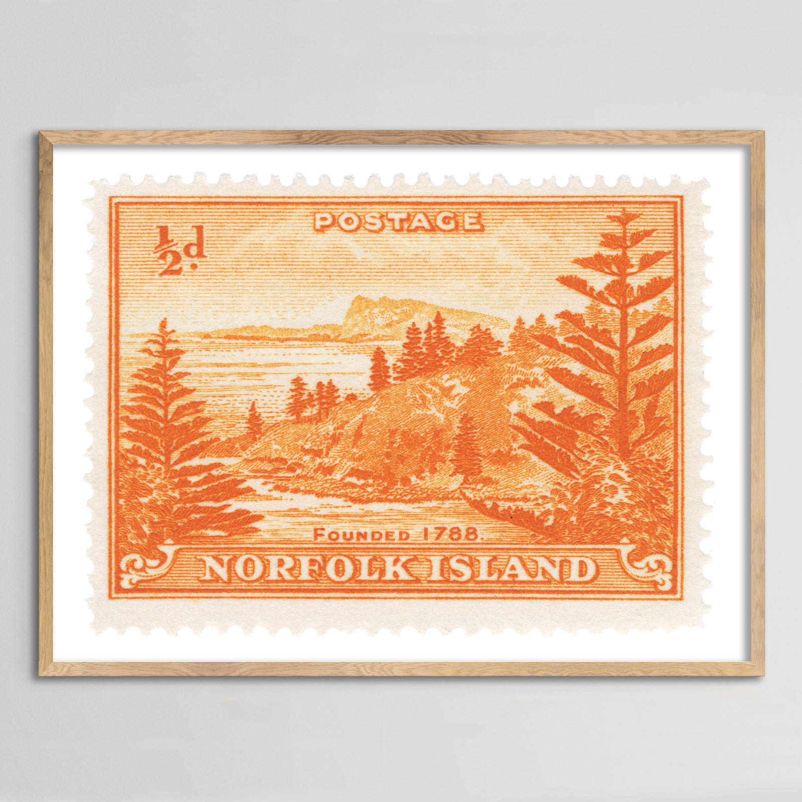 Norfolk Island 1/2d Orange Framed Print