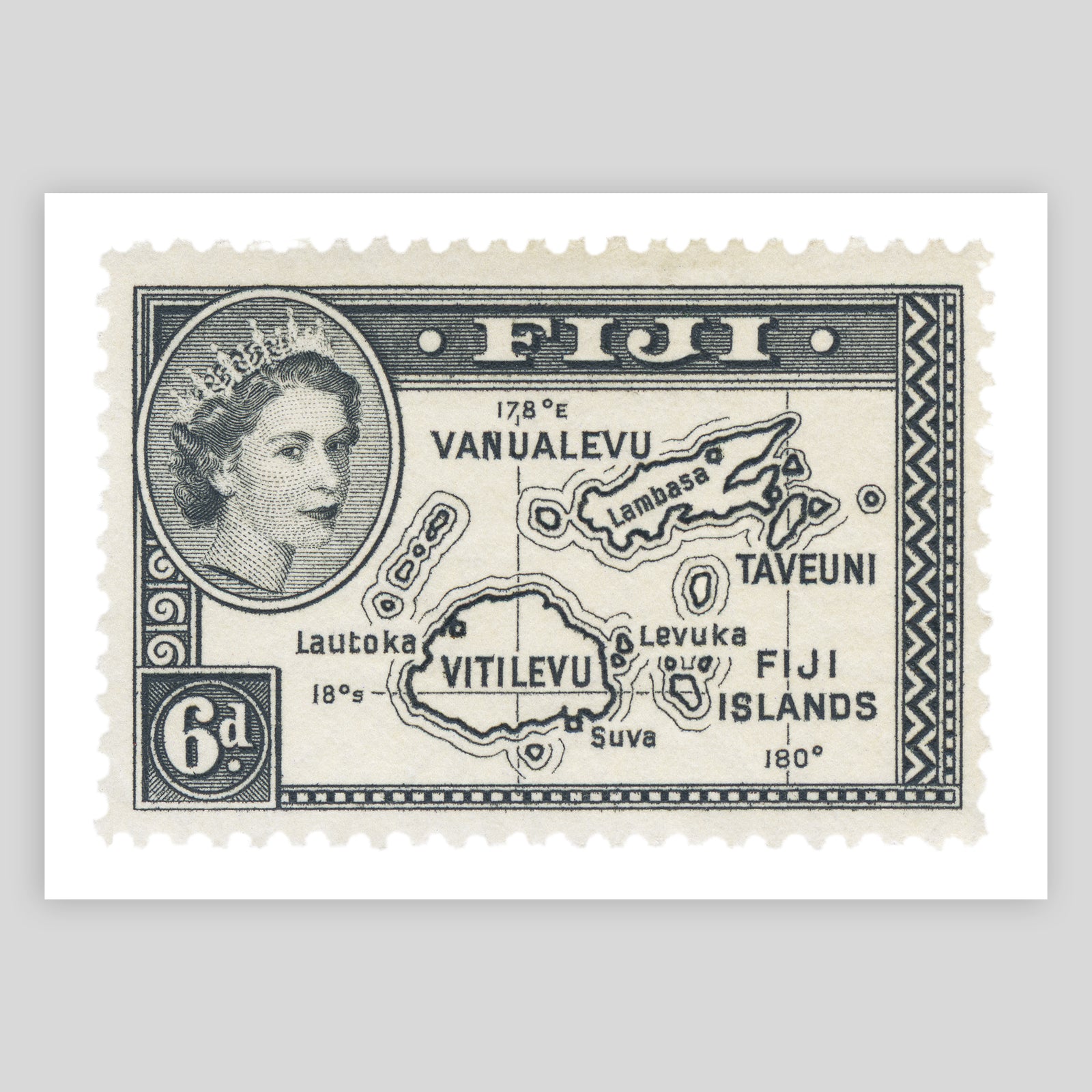 Fiji Map Fine Art Print