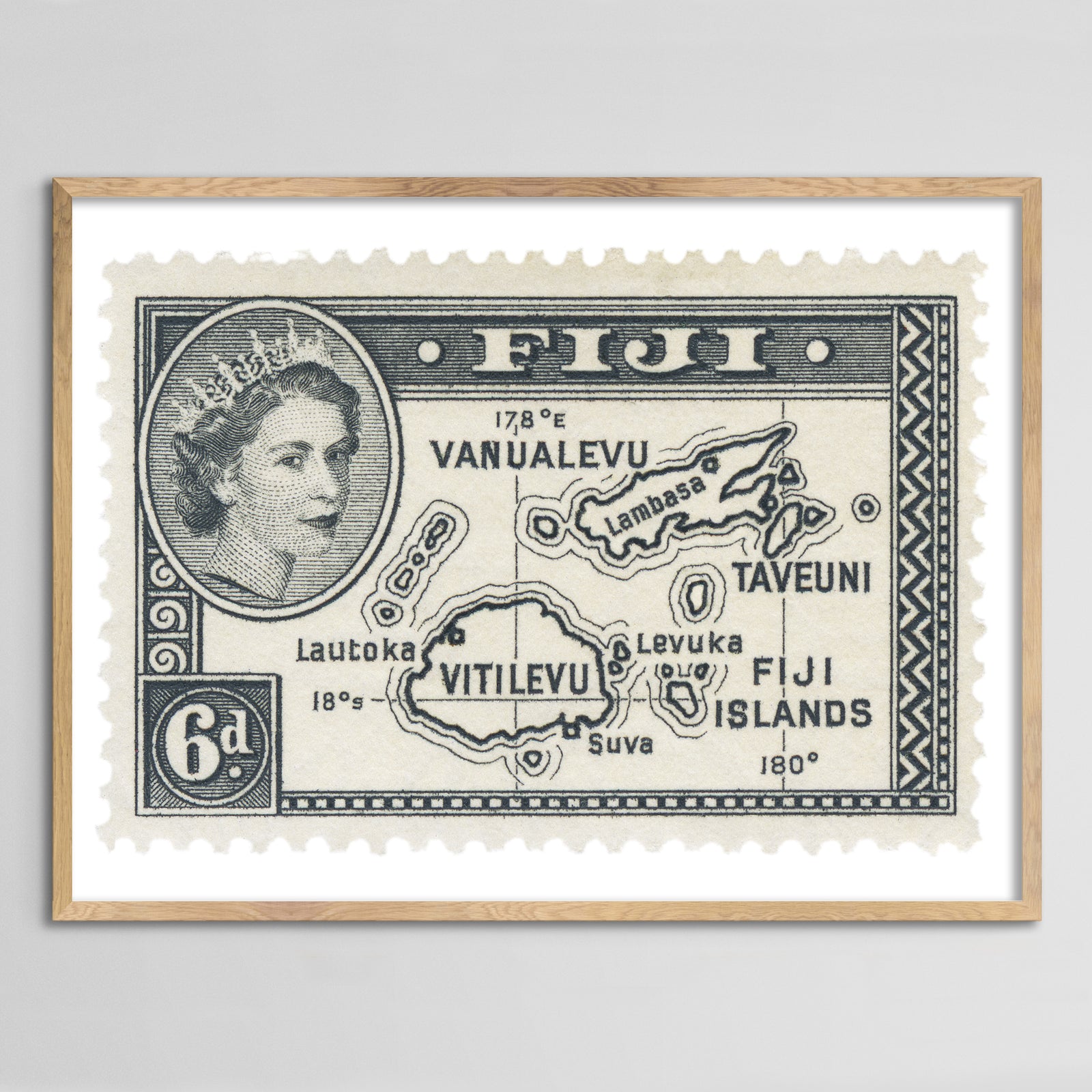 Fiji Map Framed Print