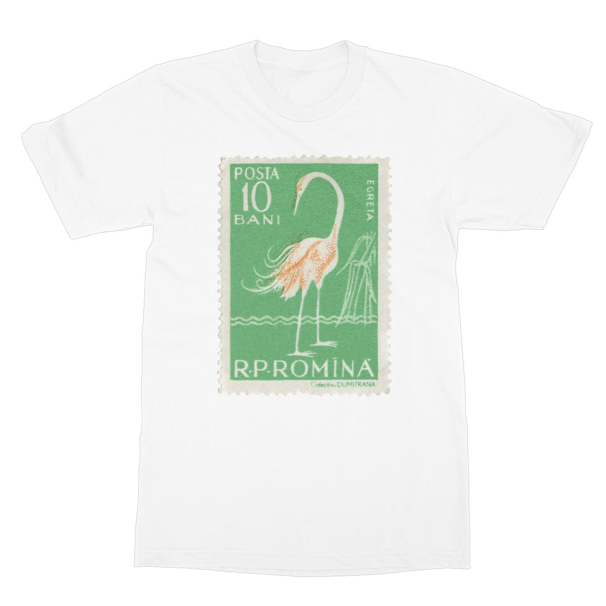 Romania Egret Softstyle T-Shirt