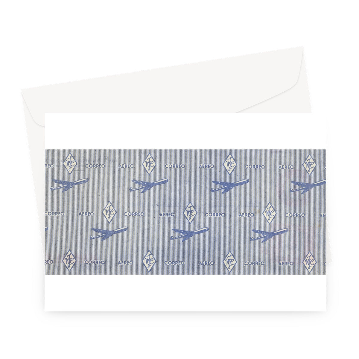 Envelope Security Paper with Planes Greeting Card